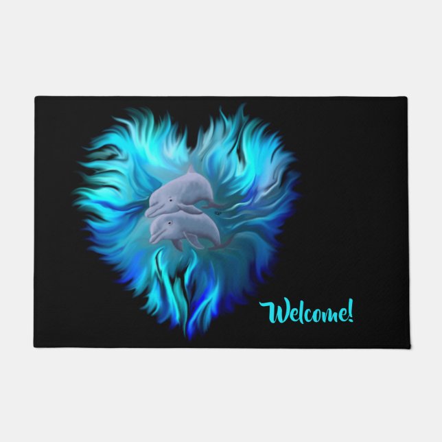 Pair of dolphins doormat (Front)