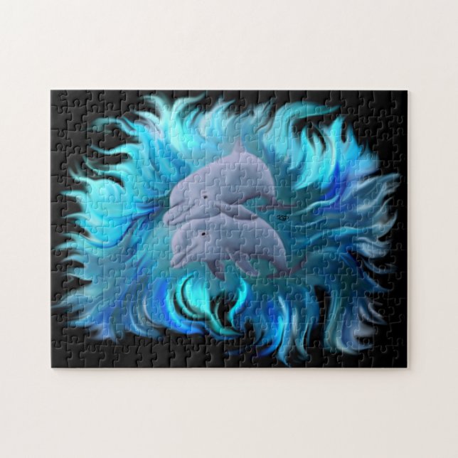 Pair of dolphins jigsaw puzzle (Horizontal)