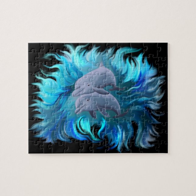 Pair of dolphins jigsaw puzzle (Horizontal)