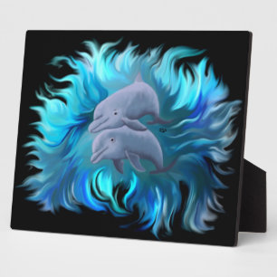 Pair of dolphins plaque