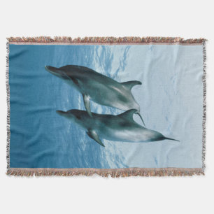 Pair of Dolphins Throw Blanket