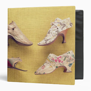 Pair of embroidered shoes, c.1714 binder