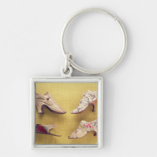 Pair of embroidered shoes, c.1714 keychain
