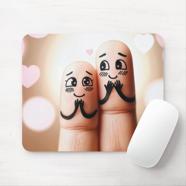 Pair of Fingers In Love Mouse Pad (With Mouse)