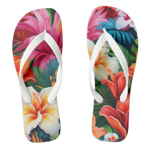 Pair of Flip Flops/tropicalflowers Flops