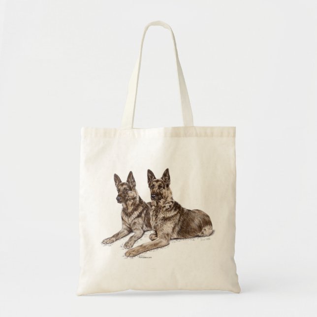 Pair of German Shepherd Dogs Tote Bag (Front)