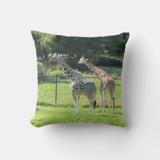 Pair of Giraffes Throw Pillow