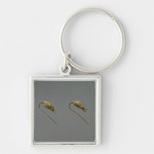 Pair of gold earrings, Liao Dynasty Keychain