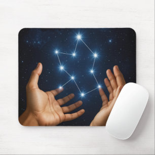 Pair of Hands Creating a Constellation Mouse Pad
