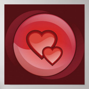 Pair of Hearts Poster