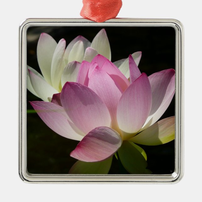 Pair of Lotus Flowers II Metal Ornament (Front)
