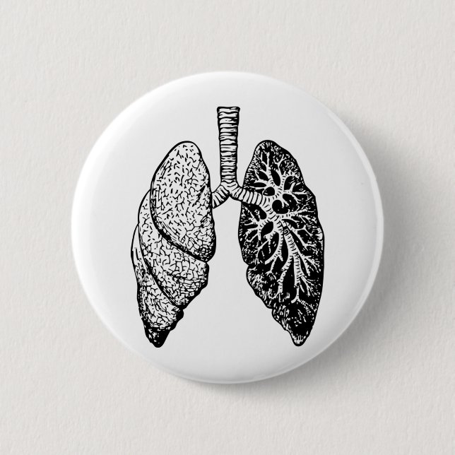 pair of lungs 2 inch round button (Front)
