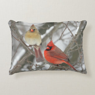 Pair Of Northern Cardinals Decorative Pillow