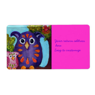 Pair of Owl Pals Address Sticker