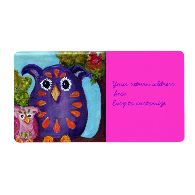 Pair of Owl Pals Address Sticker (Front)