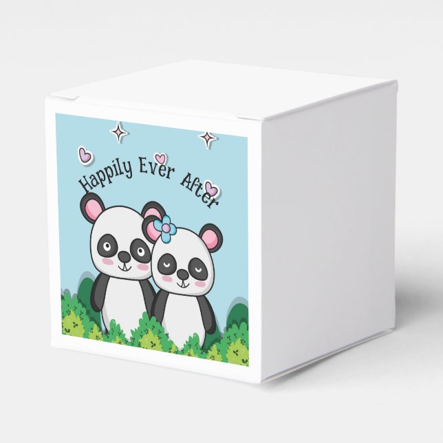 Pair of Pandas Favor Box (Front Side)