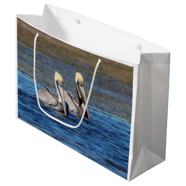 Pair of Pelicans Large Gift Bag (Front Angled)