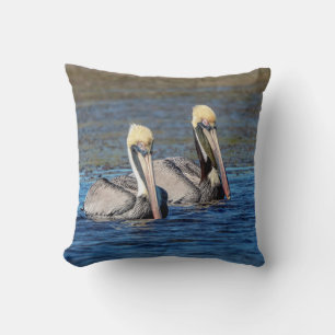 Pair of Pelicans Throw Pillow