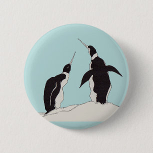 pair of penguins 2 inch round button