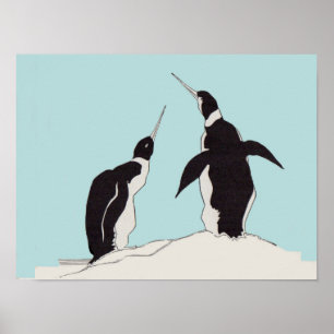 pair of penguins poster