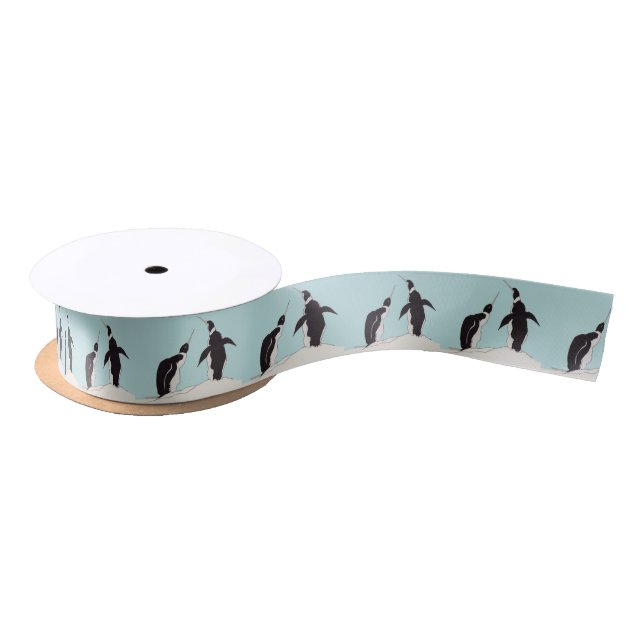 pair of penguins satin ribbon (Spool)