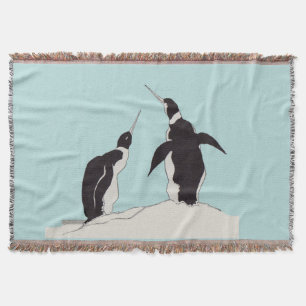 pair of penguins throw blanket