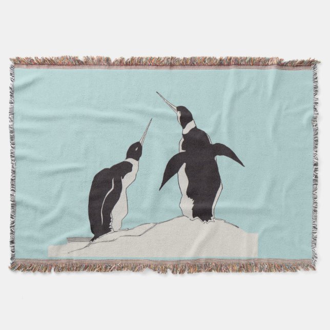 pair of penguins throw blanket (Front)