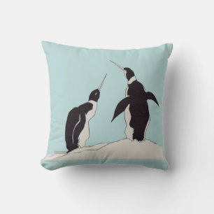 pair of penguins throw pillow