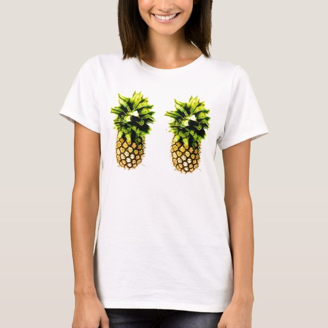 Pair of Perky Pineapples Light Coloured T-shirt (Front)