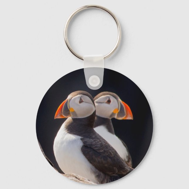 Pair of Puffins Keychain (Front)