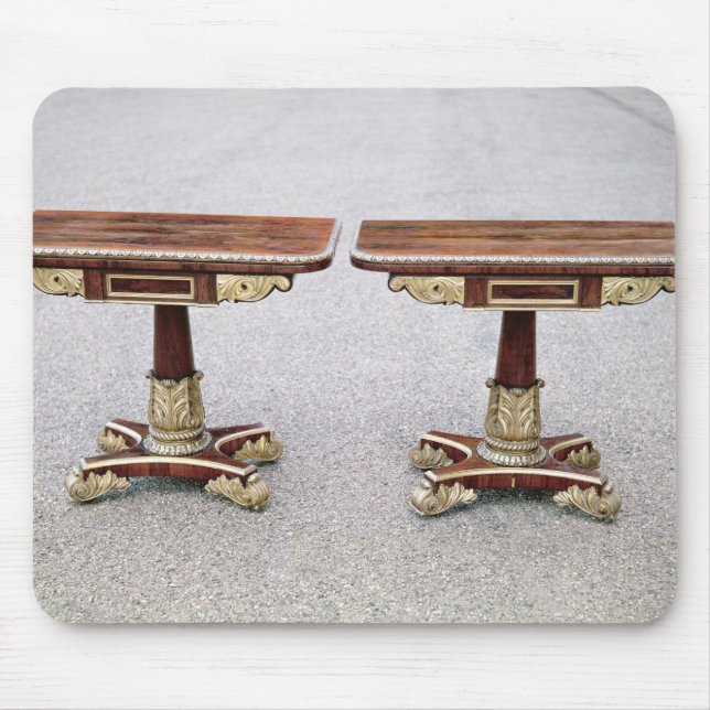 Pair of Regency card tables on quadruple bases Mouse Pad (Front)