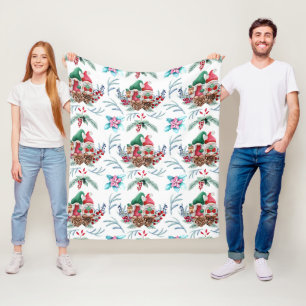 Pair of Scandinavian Gnomes  Fleece Blanket