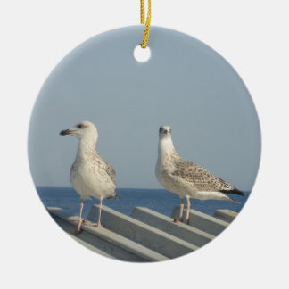 Pair of Seagulls Ceramic Ornament