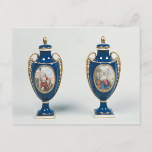 Pair of Sevres vases decorated with allegorical Postcard