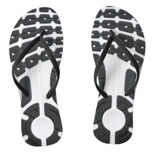 Pair of sportive shoesprint flip flops