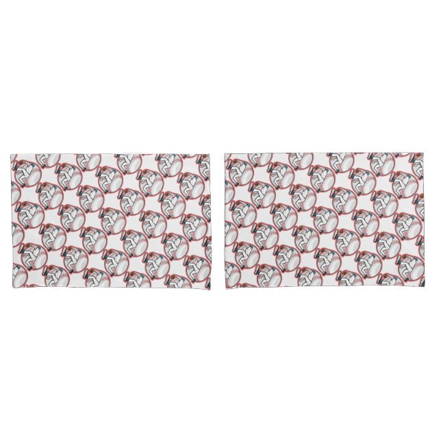 Pair of Standard Size Pillowcases/Baseball Pillowcase (Front-Set)