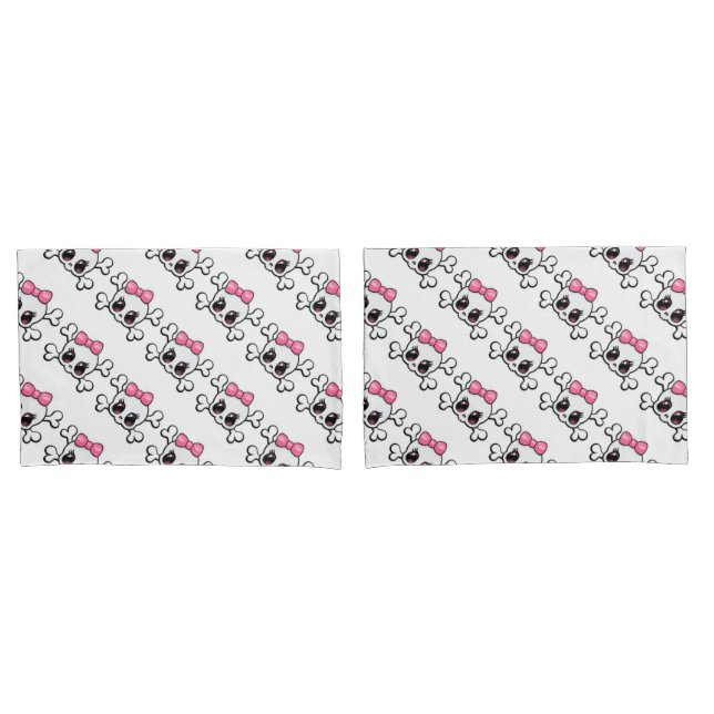 Pair of Standard Size Pillowcases/Skulls Pillowcase (Front-Set)