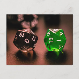 Pair Of Transluscent D20s Postcard