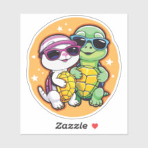 Pair of Turtles in Love - Durable Vinyl Sticker 
