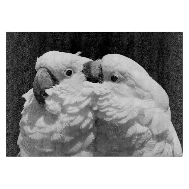 Pair of umbrella cockatoos cutting board (Front)