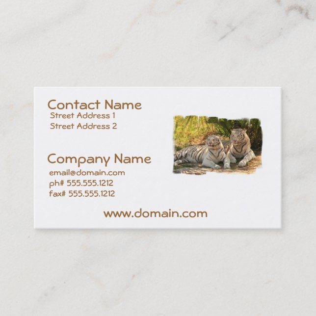 Pair of White Tigers Business Cards (Front)