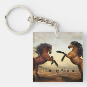pair of wild horses  keychain