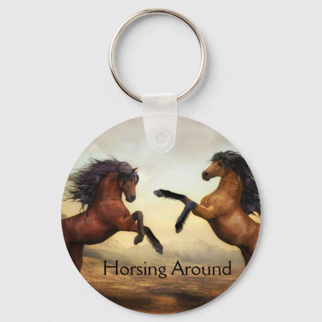 pair of wild horses  keychain (Front)