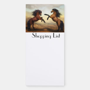 pair of wild horses  magnetic notepad