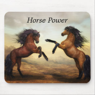 pair of wild horses mouse pad