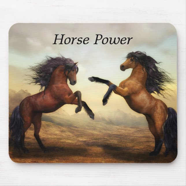 pair of wild horses  mouse pad (Front)
