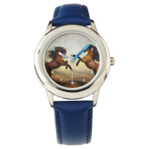 pair of wild horses  watch