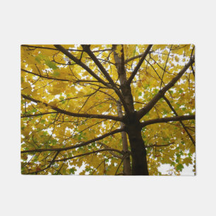 Pair of Yellow Maple Trees Autumn Nature Doormat