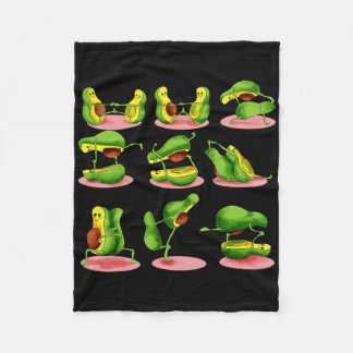 Pair Of Yoga Veggie Avocado Meditation Avocato Sup Fleece Blanket