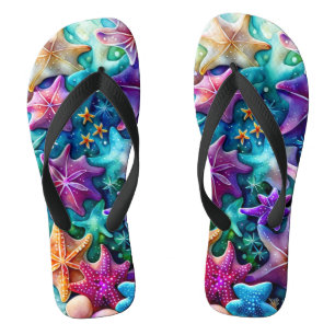 Paire colorée de tongs de poisson d'étoile